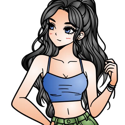 girl in crop top