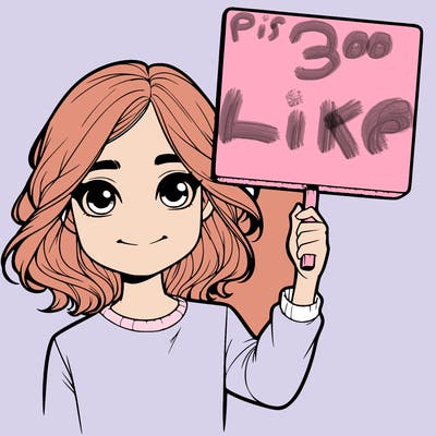 realistic girl holding up a sign