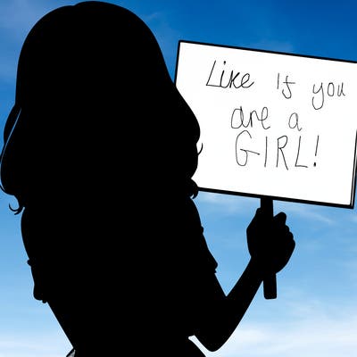 realistic pretty girl holding blank sign