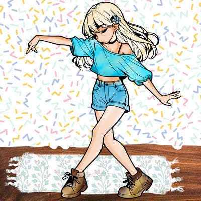 realistic girl danceing