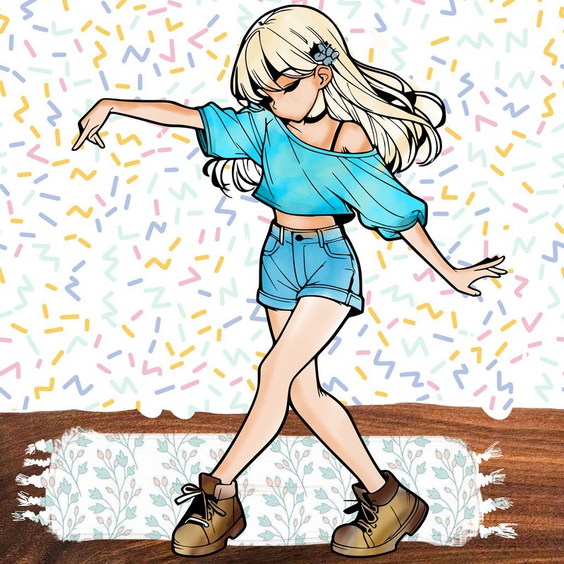 realistic girl danceing