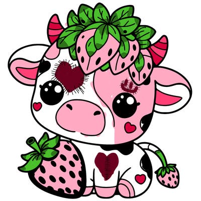 cute strawberry cow