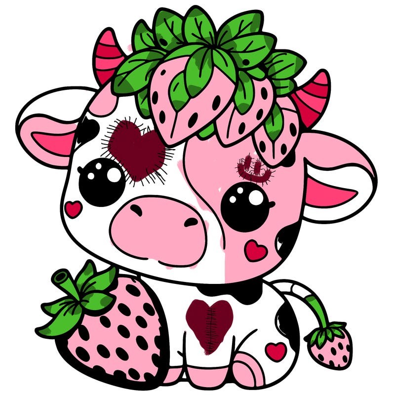 cute strawberry cow