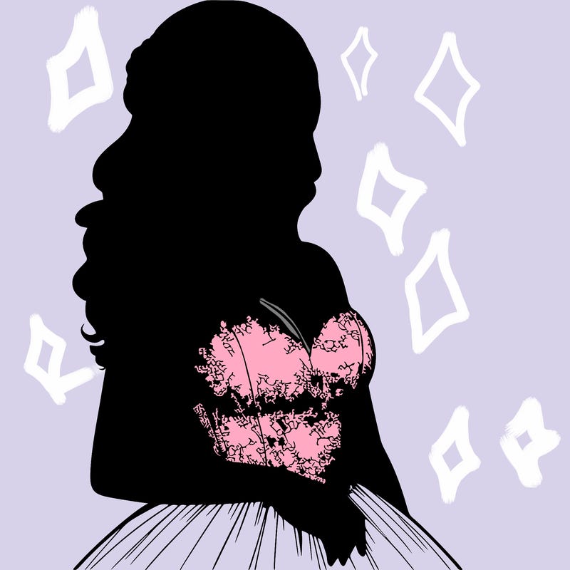 realistic girl in prom dress