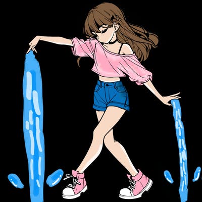 realistic girl danceing