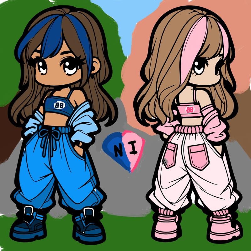 girl in crop top and baggy pants