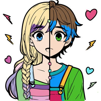 realistic girl boy split