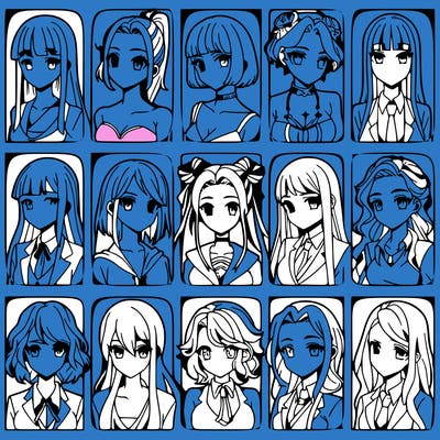 girls that look diffrent anime