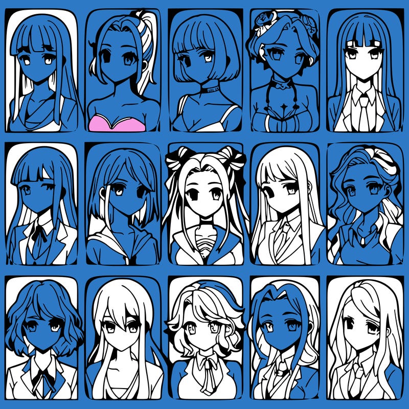 girls that look diffrent anime