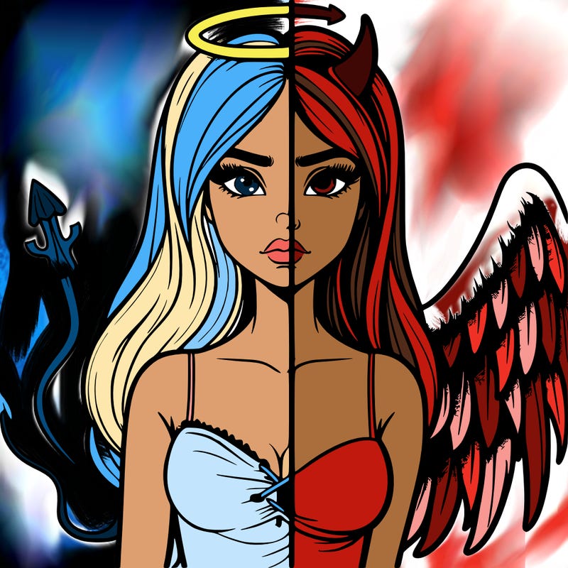 devil vs angel realistic girl