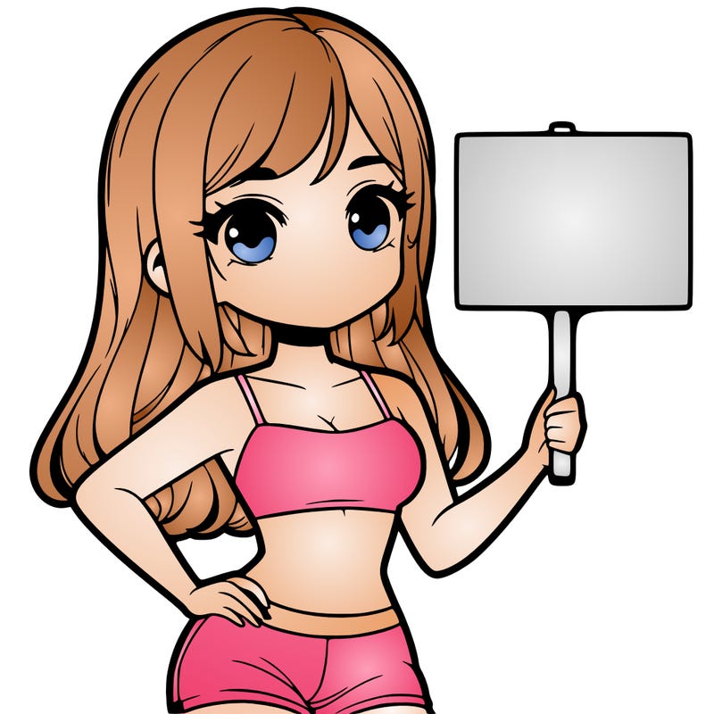 girl in a cute crop top holding a blank sign