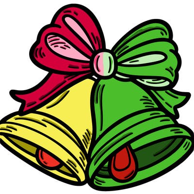 christmas bells with a bow