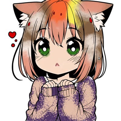 shy anime catgirl