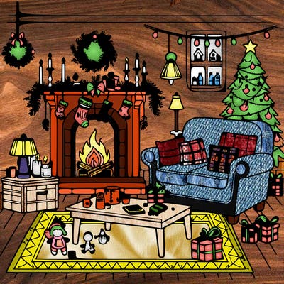 christmas livingroom
