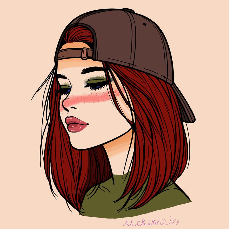 realistic  girl with a backwards hat