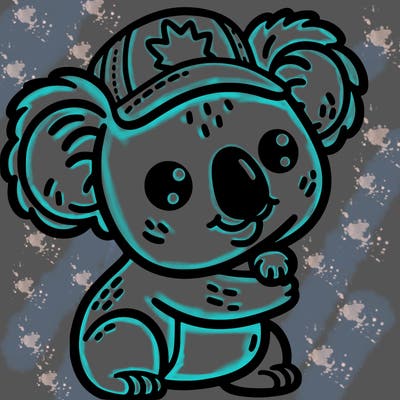 a koala with the australian cap
