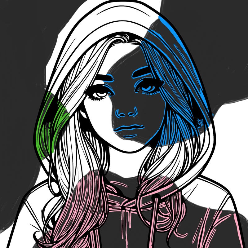 realistic girl with a hoodie