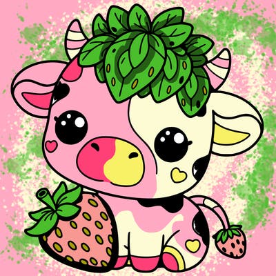 cute strawberry cow