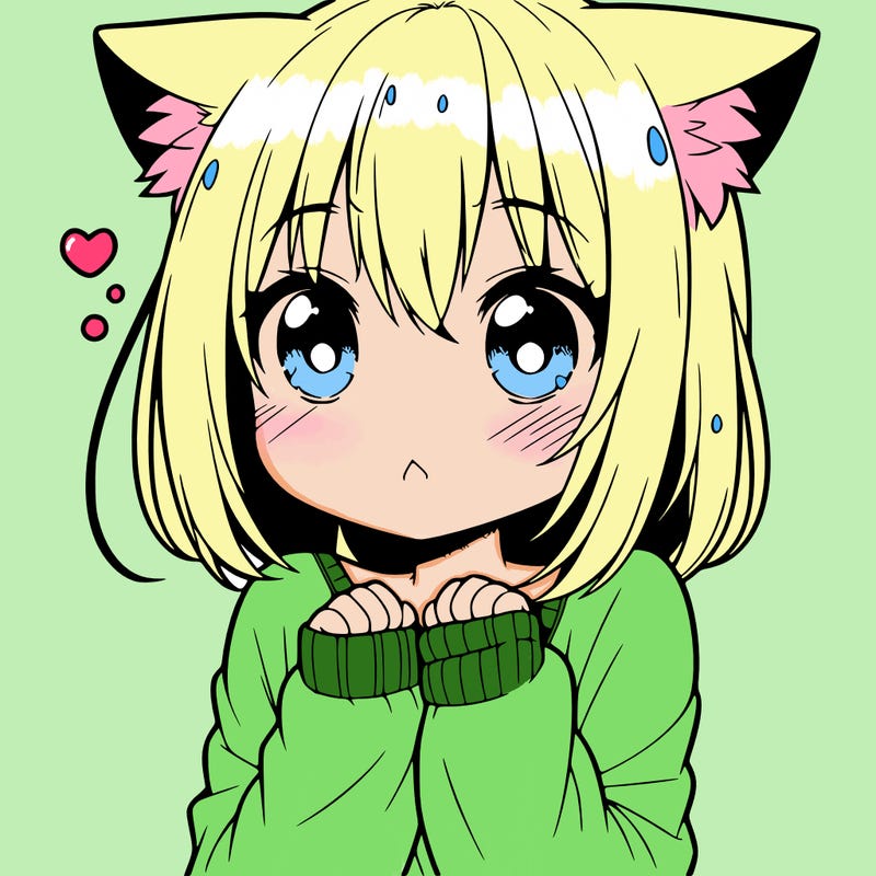 shy anime catgirl
