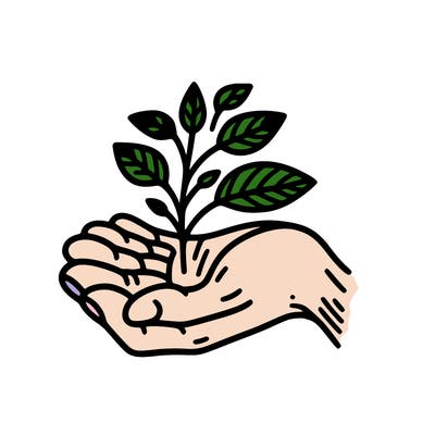 hand with plant