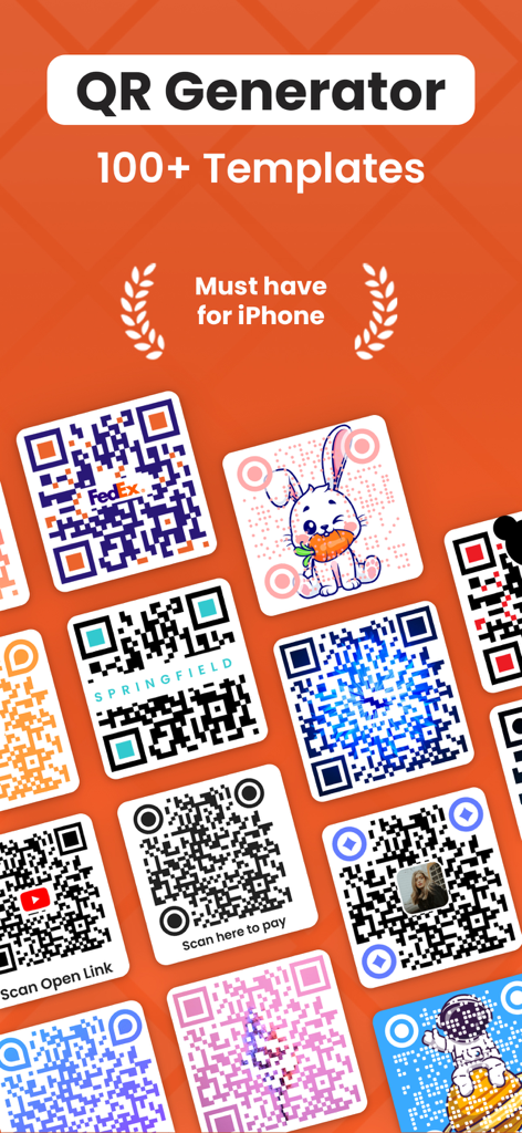 QR Code: Generator & Maker - A collection of various custom QR code templates with different styles and colors for business and personal use