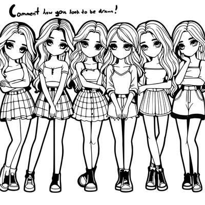 a group of girls realistic