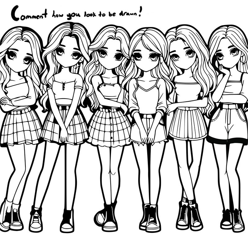 a group of girls realistic