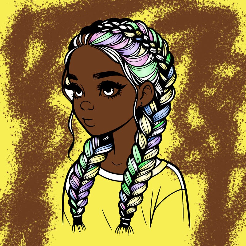 realistic girl with braids