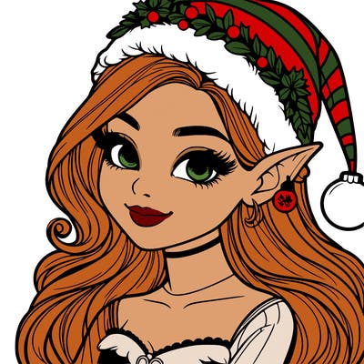 christmas girl elf realistic