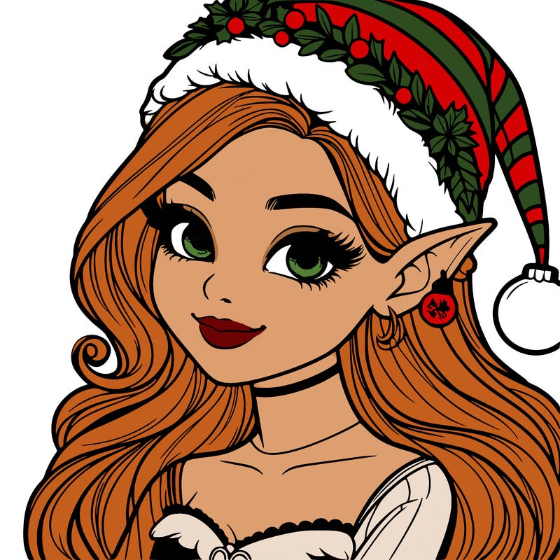 christmas girl elf realistic