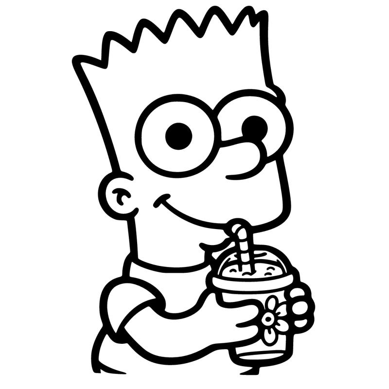bart drinking a smoothie