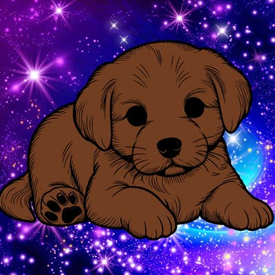 a cute realistic puppy