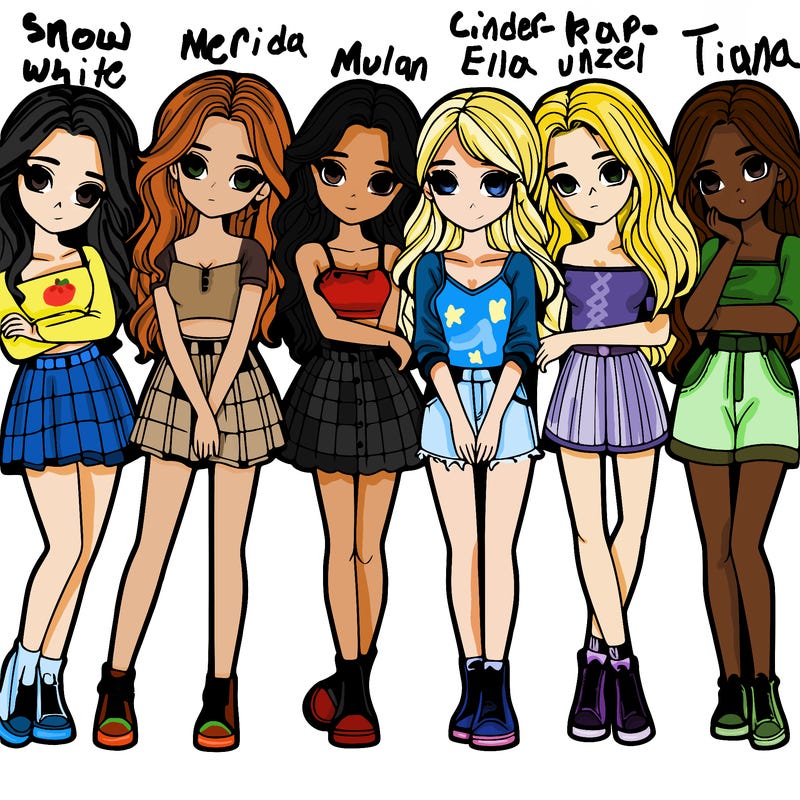 a group of girls realistic