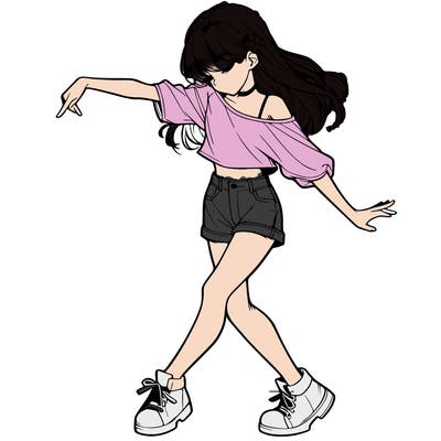 realistic girl danceing