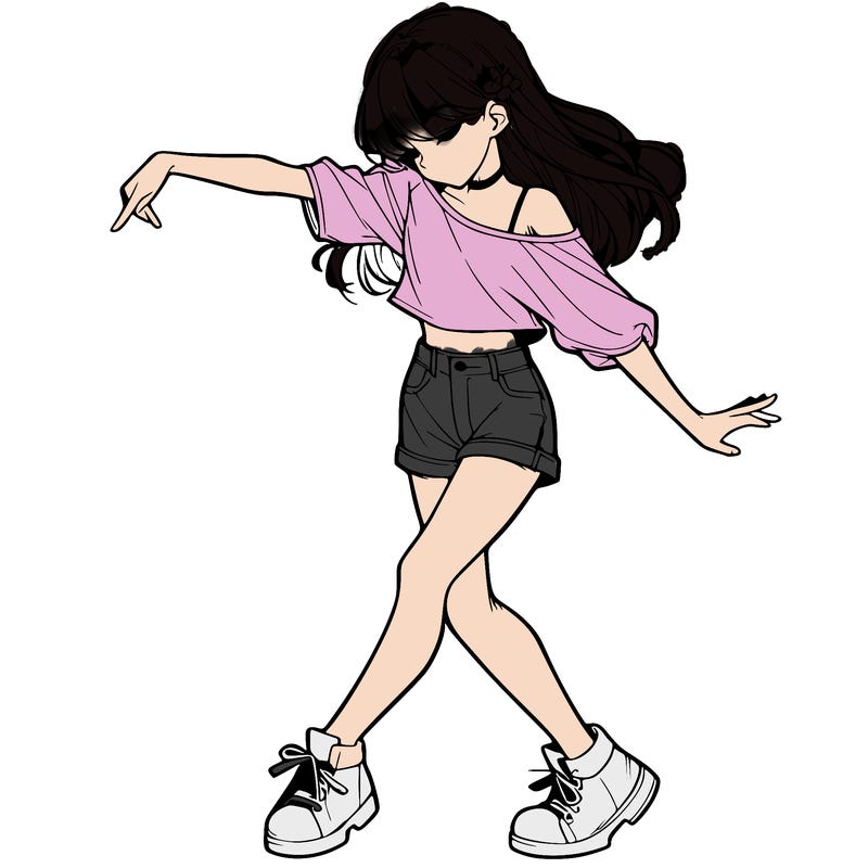 realistic girl danceing