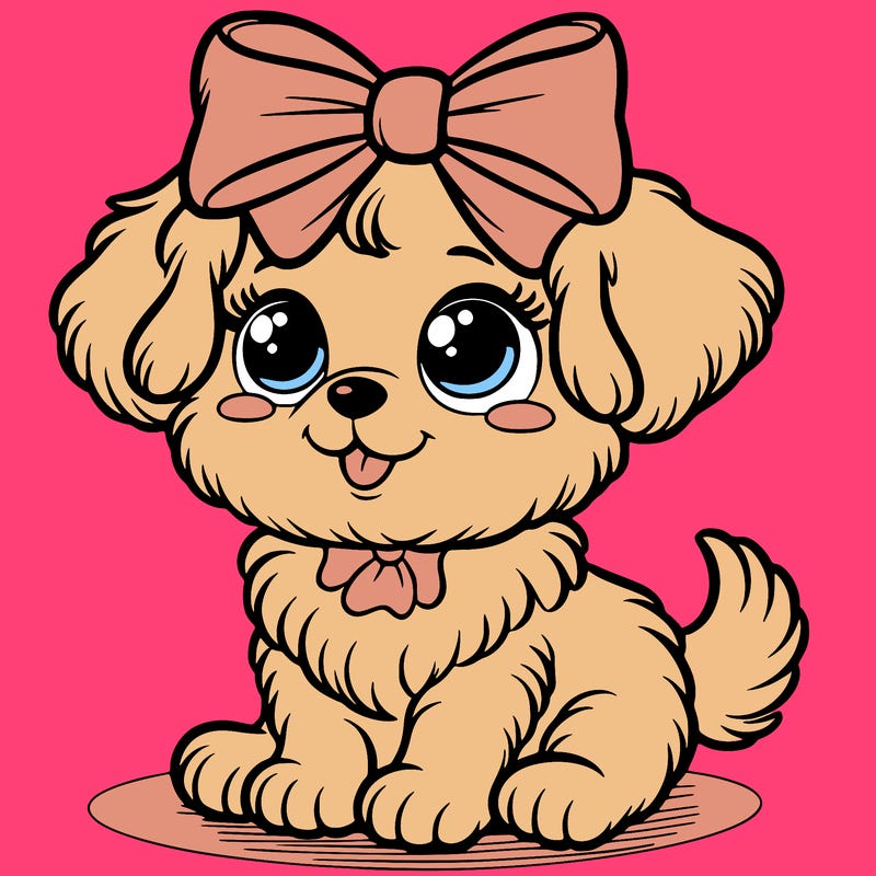 puppy with a huge bow