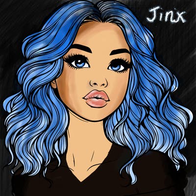 realistic girl with wavy hair and lips