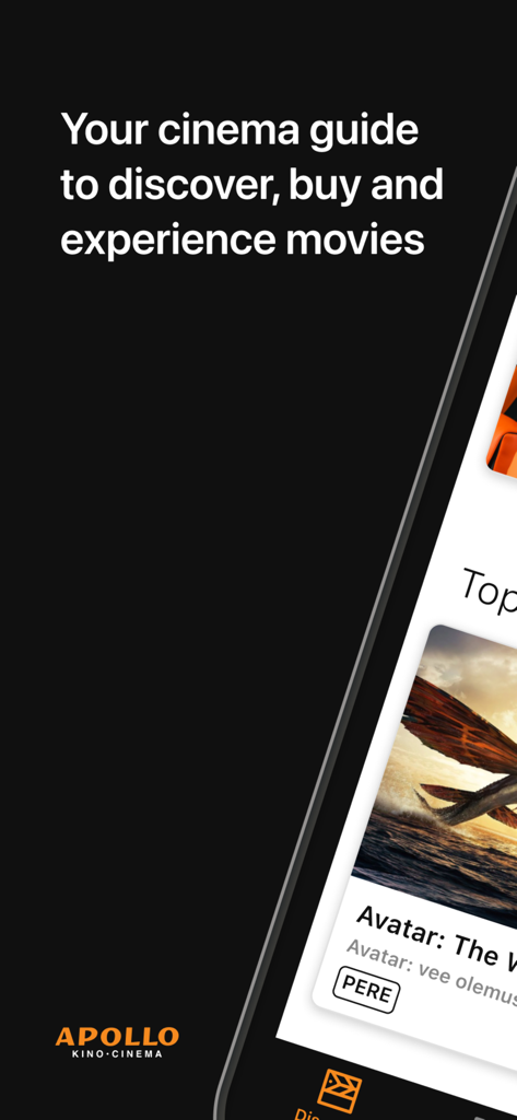 Apollo Kinas - Apollo Kinas mobile app interface showing cinema movie discovery and ticket booking features
