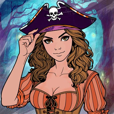 realistic pirate woman