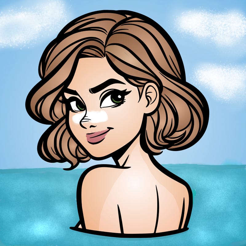 portrait of a woman looking over her shoulder smirking