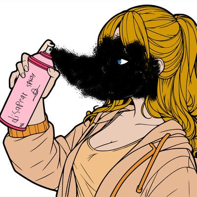 a realistic girl spray, painting