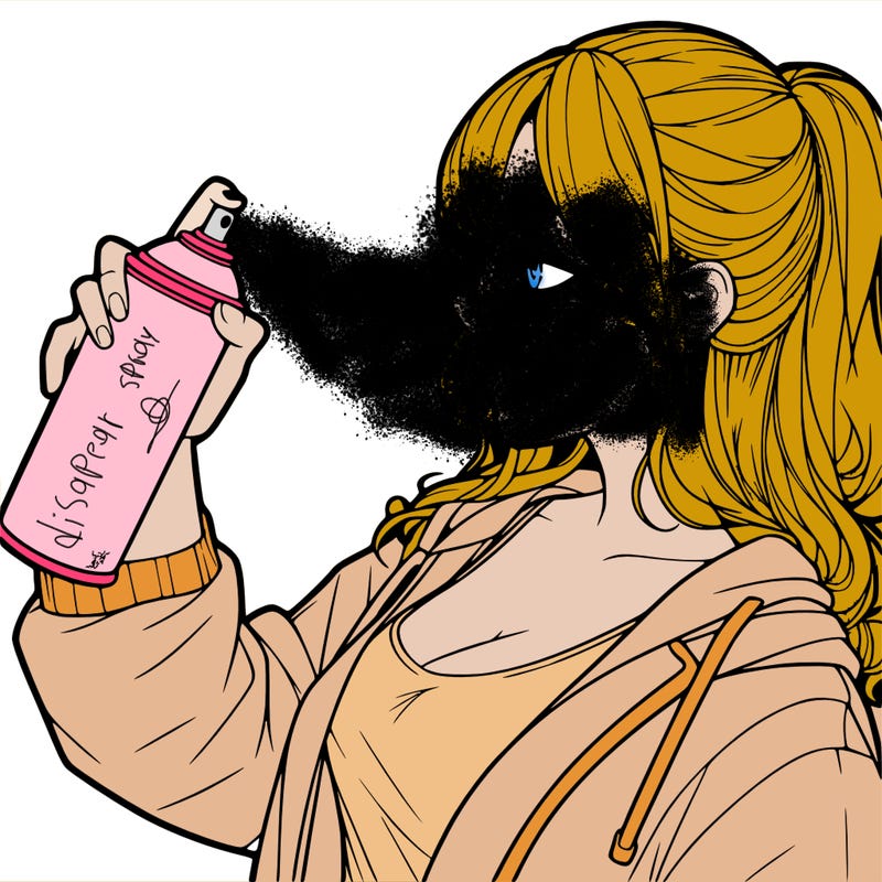 a realistic girl spray, painting