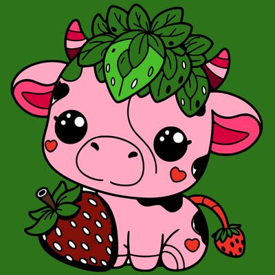 cute strawberry cow
