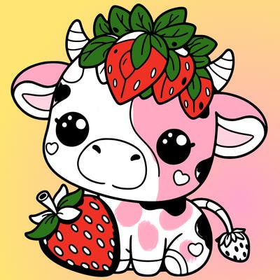 cute strawberry cow