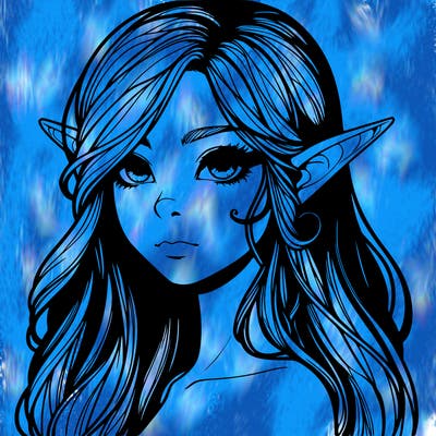 elf girl realistic dark fantasy