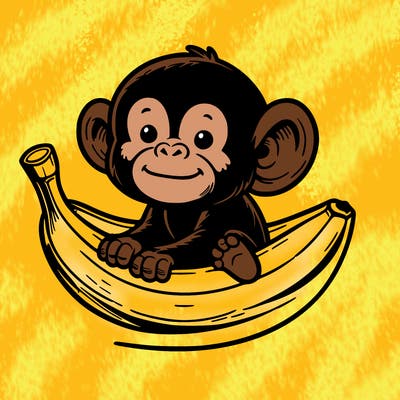 chimpanzee in a banana