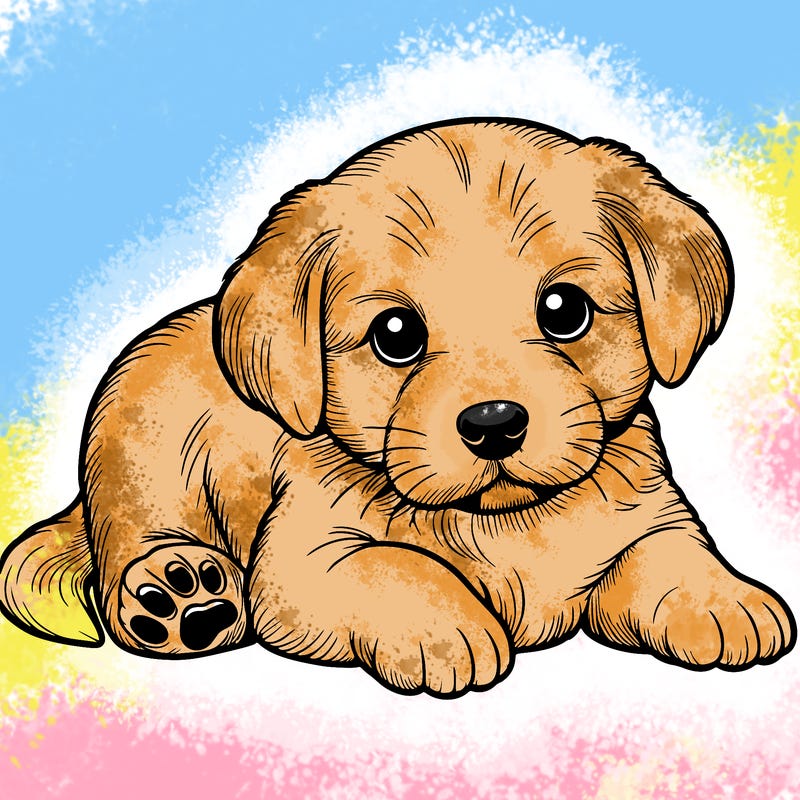 a cute realistic puppy