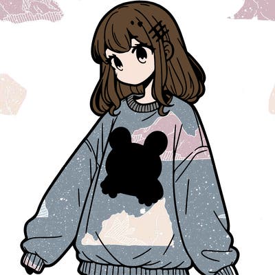 girl wearing frogging sweatshirt