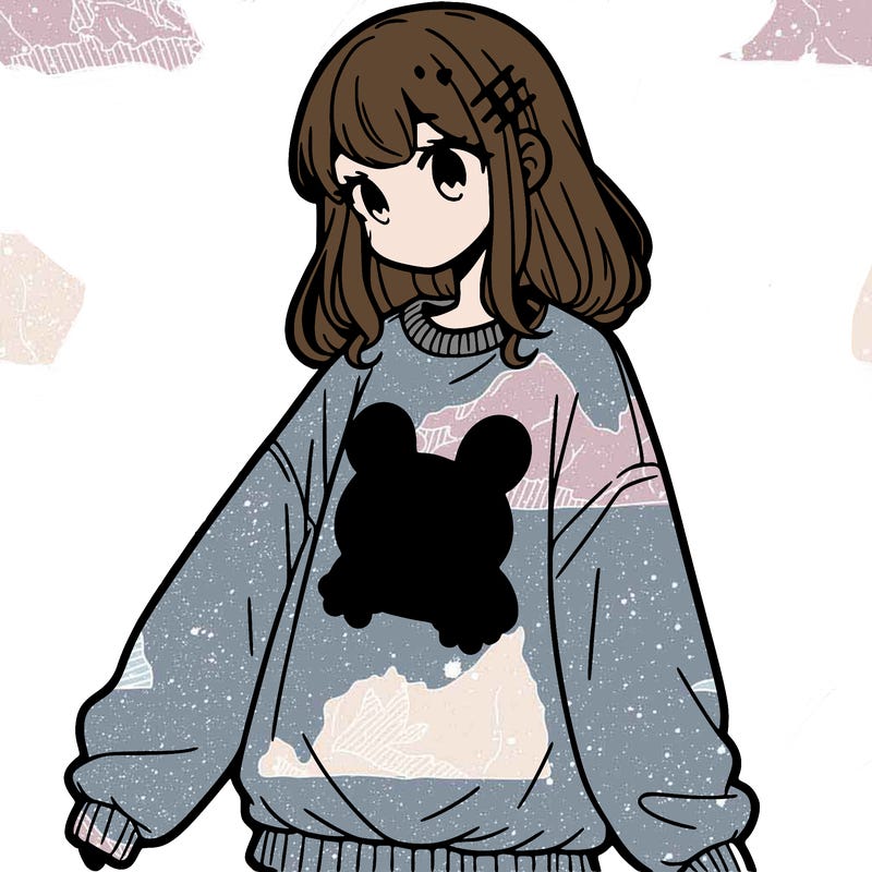 girl wearing frogging sweatshirt
