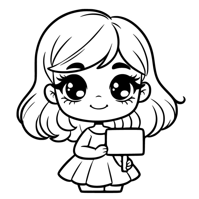 pretty girl holding sign